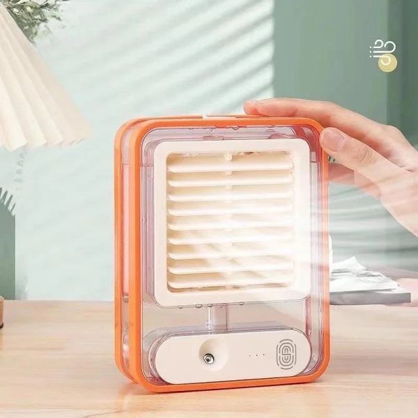 Mini Portable Desk Fan Mist-Water Spray With LED Light